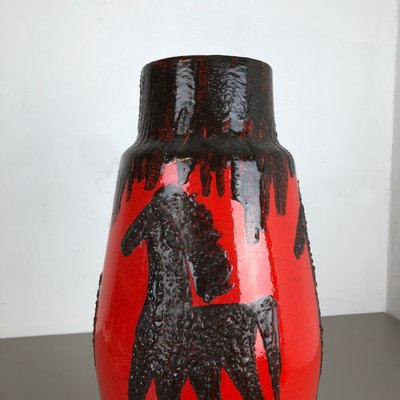 Large Vintage Fat Lava Model 270-53 Horse Vase from Scheurich for