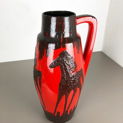 Large Vintage Fat Lava Model 270-53 Horse Vase from Scheurich for