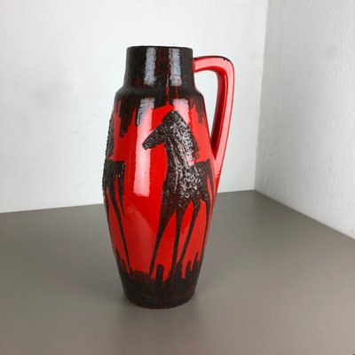 Large Vintage Fat Lava Model 270-53 Horse Vase from Scheurich for