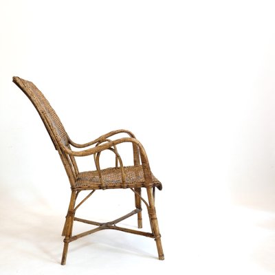 Wicker And Bamboo Lounge Chair 1960s For Sale At Pamono