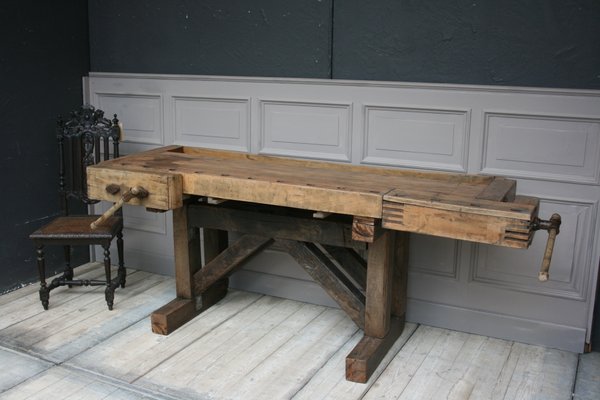 Vintage Oak Work Table 1920s For Sale At Pamono