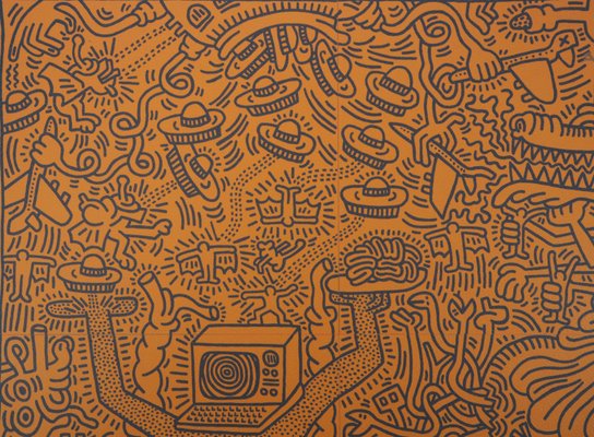Futurism Screenprint By Keith Haring