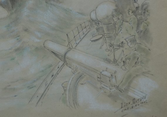 Bataille Navale Drawing By Leon Biteau 1915 For Sale At Pamono