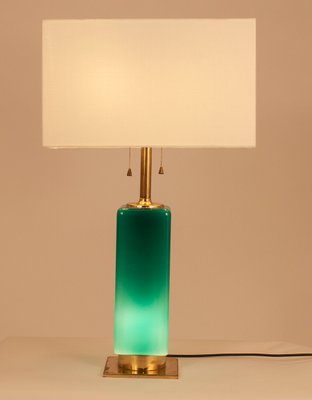 Brass Table Lamp from Metalarte, 1950s 