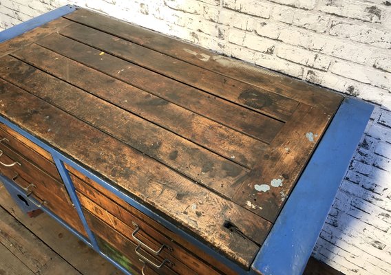 Vintage Industrial Steel And Wood Dresser 1950s For Sale At Pamono