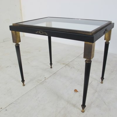 Hollywood Regency Brass And Glass Side Table From Maison Jansen 1950s For Sale At Pamono
