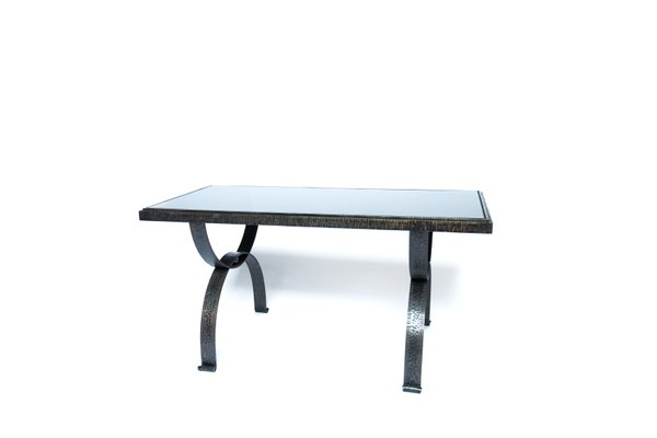 Vintage French Brutalist Wrought Iron Side Table By Raymond Subes For Sale At Pamono