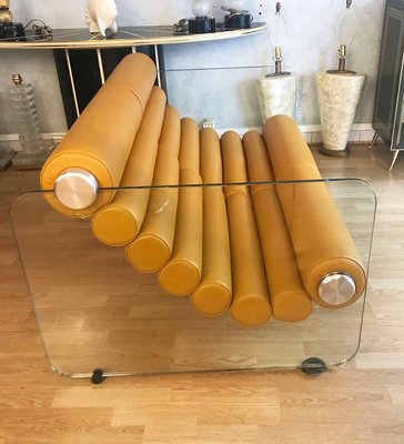 Mid Century Hyaline Tan Leather And Glass Sofa By Fabio Lenci For Comfort Italy At Pamono Mid Century Hyaline Tan Leather And, Fabio Leather Sofa