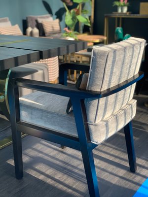 Art Deco Style Black Ebony Finish and Ribbed Velvet Athena Dining