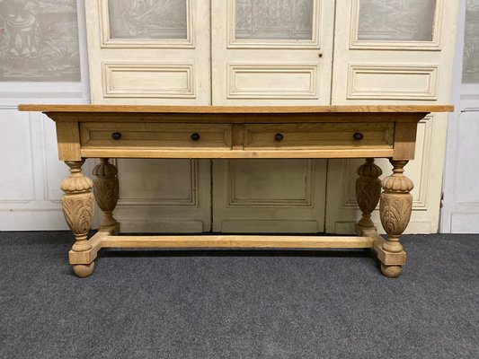 Antique Bleached Oak Console Table For Sale At Pamono