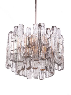 Kalmar Ice Glass Chandelier, 1960s Kalmar Ice Glass Chandelier, 1960s