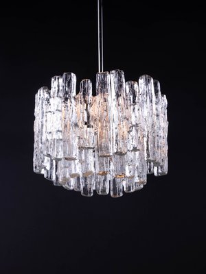 Vintage Ice Glass Chandelier by J.T. Kalmar for Kalmar, 1960s Vintage Ice Glass Chandelier by J.T. Kalmar for Kalmar, 1960s
