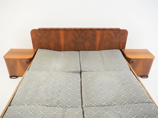 Art Deco Bett Aus Nussholz 1940er