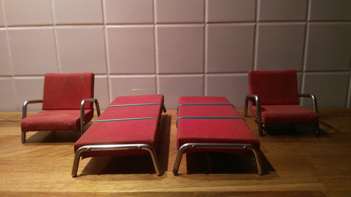 Bauhaus Chrome Miniature Furniture Toys For Children 1939 Set Of 4