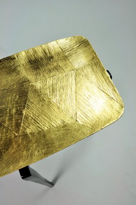 Tavolino In Foglia D Oro Con Intarsi Di Ginger Brown In Vendita Su Pamono