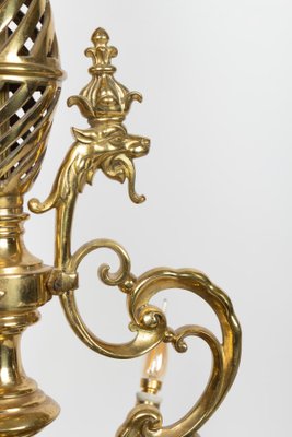 Lustre Style Empire Napoléon III - Bronze Doré Et Bois - Motif Cygne