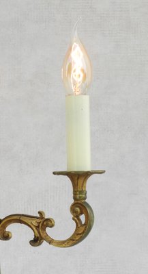 French Louis Xv Revival Gilded Bronze, Black Candelabra Table Lamp