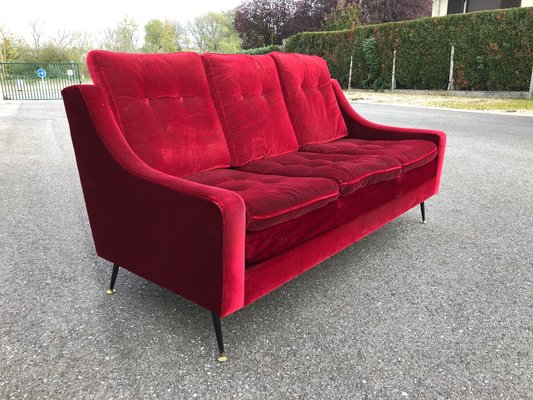 Red Velvet Sofa 1950s For At Pamono Red Velvet Sofa 1950s For At Pamono