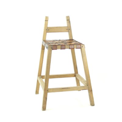Woven leather strap clearance counter stool