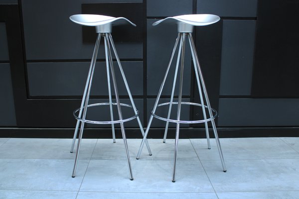 Chrome and Aluminum Model Jamaica Stools by Pepe Cortés for Amat-3, 1990s, Set of 2
