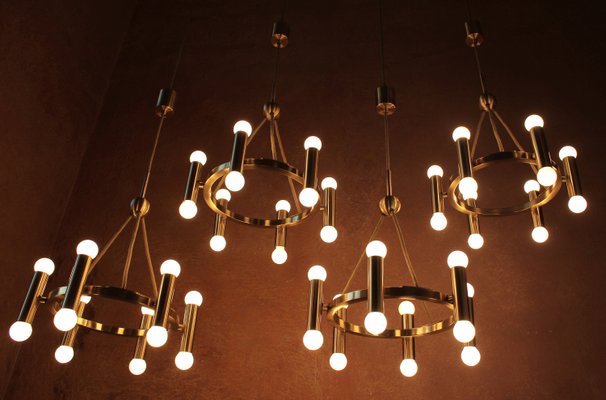 Mid Century German Brass Church Ceiling Lamps 1960s Set Of 4 For