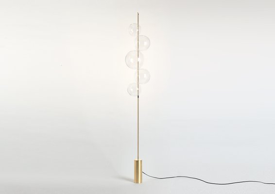 Grandine Brushed Brass Floor Lamp With 5 Lights By Silvio Mondino