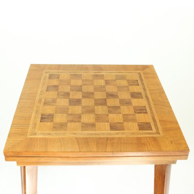 Chess Board Top Coffee Table With Set 1940s Chess Board Top Coffee Table With Set 1940s