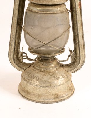 Vintage German Chromed Metal Oil Lamp, Antique Metal Kerosene Lamps