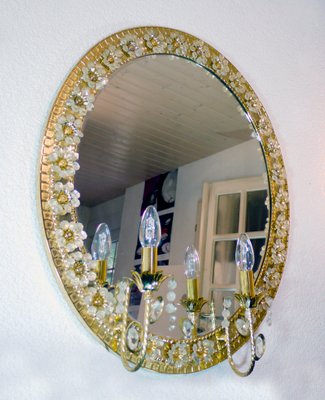 Gilt Brass Illuminated Mirror, Amber Mosaic Mirror Pier 1
