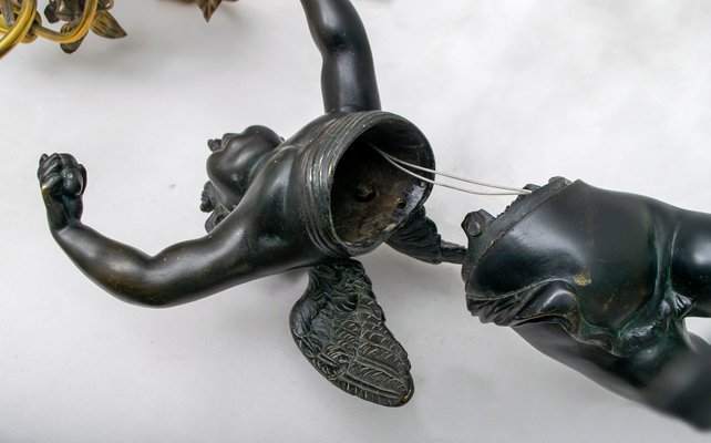 Lampe De Bureau Art Nouveau Ancienne En Bronze Et En Verre De Murano Italie En Vente Sur Pamono