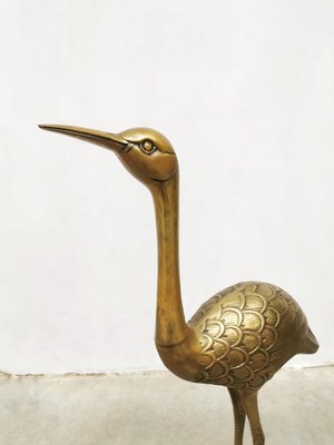 Cheap Vintage Brass Animal Crane Small Statue Lucky Home