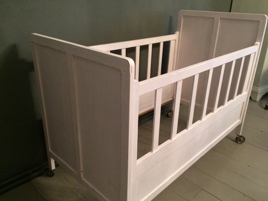 Antique wood crib hotsell