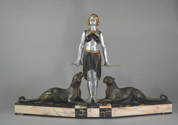 Deco D Interieur Carvin Grande Sculpture Dompteuse De Pantheres Art Deco Par Louis Albert