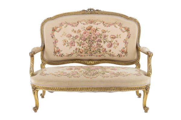 Antique Giltwood And Tapestry Sofa 1880s For At Pamono Antique Giltwood And Tapestry Sofa
