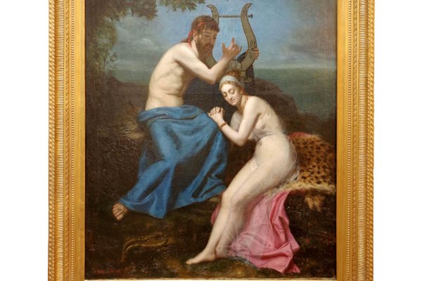Antique Orpheus And Eurydice Painting By A M Roucoule 1977 For