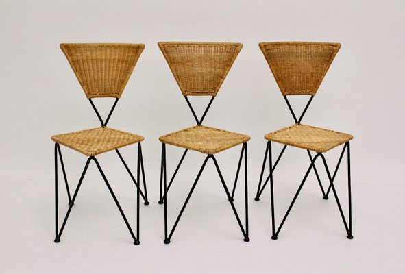 Mid-Century Austrian Wicker Chairs by Karl Fostel Sen's Erben