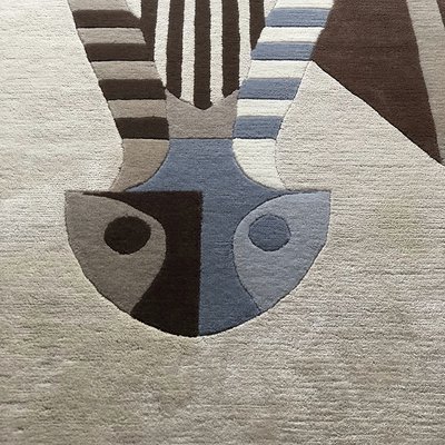 New Zealand Wool And Chinese Silk Blend Biscuit Zebra Carpet By