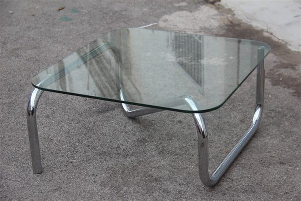 Italian Tubular Steel And Glass Coffee Table 1970s For Sale At Pamono