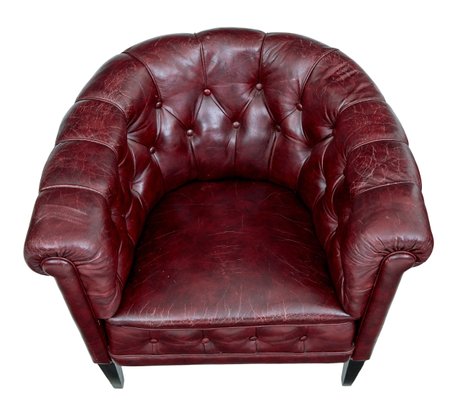 Small red online leather chair