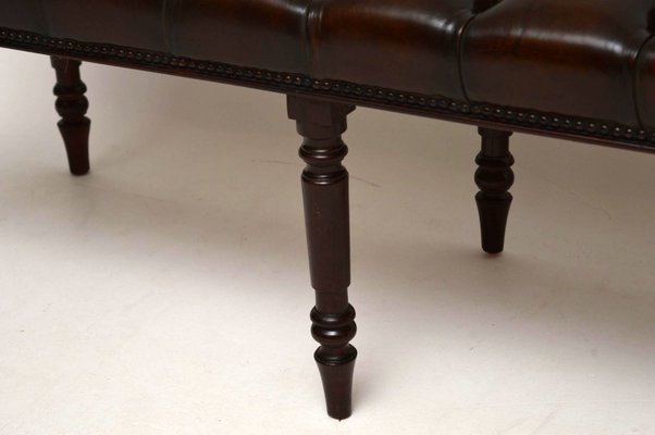 Antique Leather And Mahogany Bench 1950s For Sale At Pamono