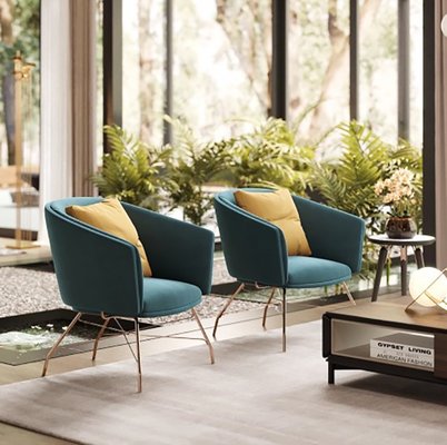 Metal leg armchair store