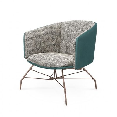 Armchair with cheap metal legs