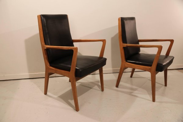 Scandinavian Leather Side Chairs 1960s, Leather Side Chair