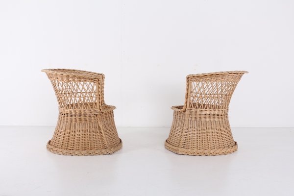 Wicker Table And Chair Set 1960s Of 3 For At Pamono Wicker Table And Chair Set 1960s
