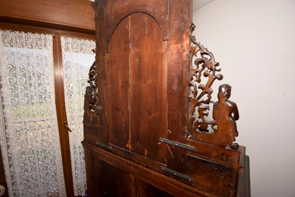 Antique Italian Walnut Dresser With Mirror For Sale At Pamono