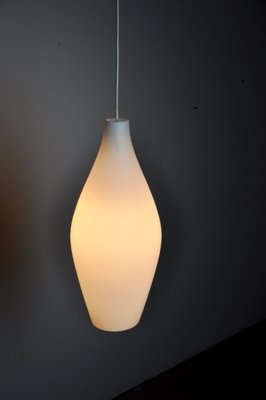 Mid Century Dutch Opaline Glass Pendant Lamp