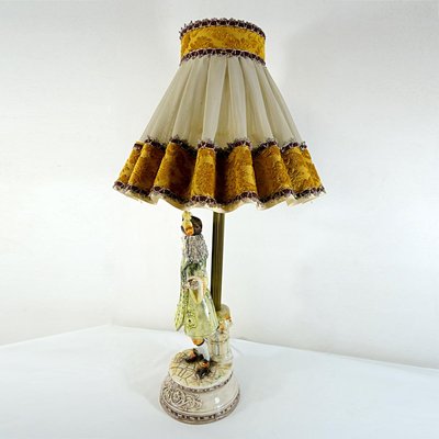 Italy Beautifull vintage hand painted ceramic table Lamp from Bassano