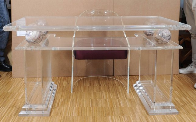 Lucite Vintage Desk And Chair Set Of 2 For Sale At Pamono