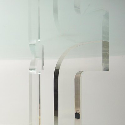 Tavolo Da Pranzo Hollywood Regency Vintage In Marmo Plexiglas E