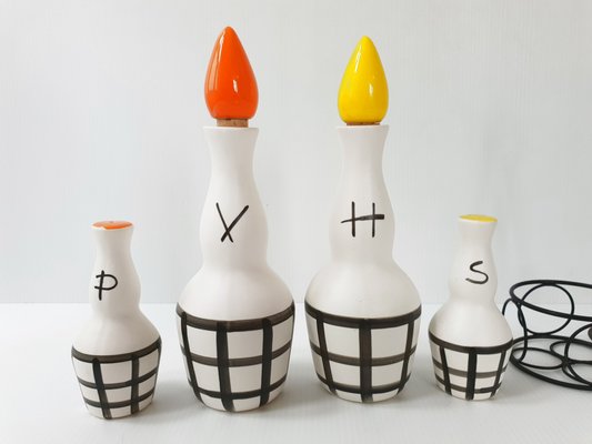 Mid Century German Ceramic Oil And Vinegar Set By Lili 1950s For